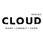 Cloud Spaces logo with tagline Work | Connect | Grow for coworking and collaboration